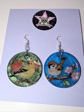 Handmade Resin Bird Earrings